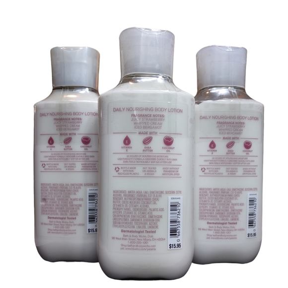 Strawberry Snowflakes X3 Nourishing Body Lotion Bath And Body Works - Picture 2 of 8